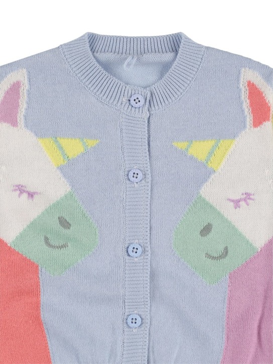 Stella Mccartney Kids: Unicorn organic cotton knit cardigan - Multicolor - kids-girls_1 | Luisa Via Roma