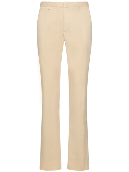 Zegna: Pantalones Premium de algodón - Marfil - men_0 | Luisa Via Roma