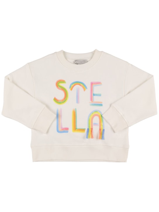 Stella Mccartney Kids: Organic cotton sweatshirt - Weiß - kids-girls_0 | Luisa Via Roma