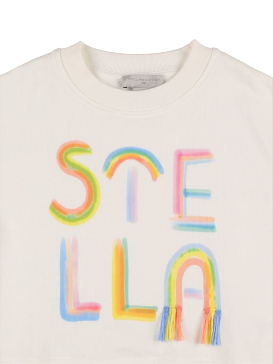 Stella Mccartney Kids: 오가닉 코튼 맨투맨 티셔츠 - 화이트 - kids-girls_1 | Luisa Via Roma