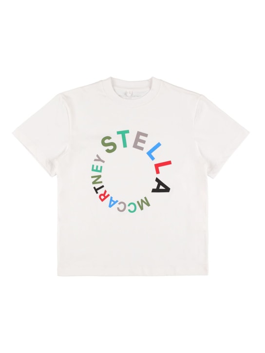 Stella Mccartney Kids: Printed organic cotton t-shirt - kids-girls_0 | Luisa Via Roma