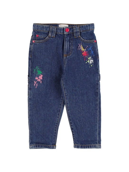 Marc Jacobs: Denim cotton jeans w/embroidered details - Denim - kids-girls_0 | Luisa Via Roma