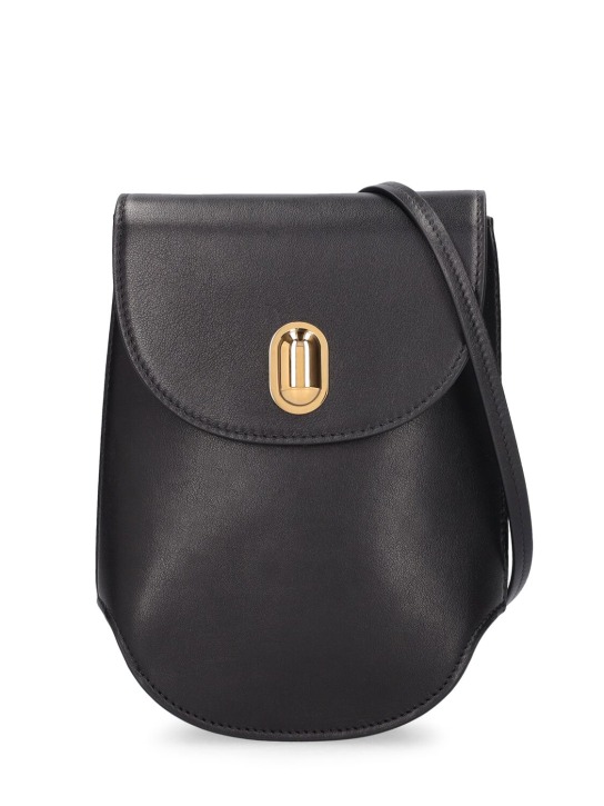 Savette: Tondo Pouch leather shoulder bag - Siyah - women_0 | Luisa Via Roma