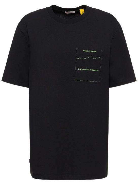 Moncler Genius: Moncler x FRGMT 마운틴 저지 티셔츠 - 블랙 - women_0 | Luisa Via Roma