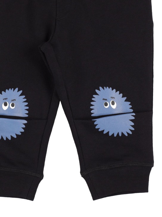 Stella Mccartney Kids: Monster print organic cotton sweatpants - Black - kids-boys_1 | Luisa Via Roma