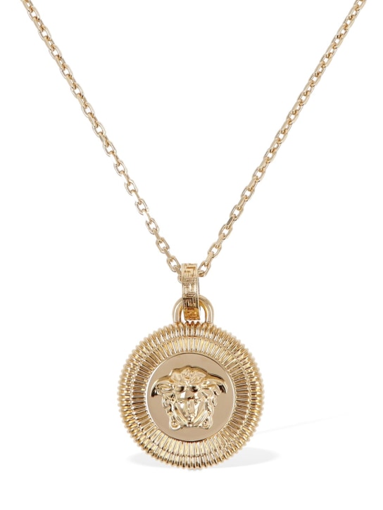 Versace: Medusa coin charm necklace - Altın Rengi - men_0 | Luisa Via Roma