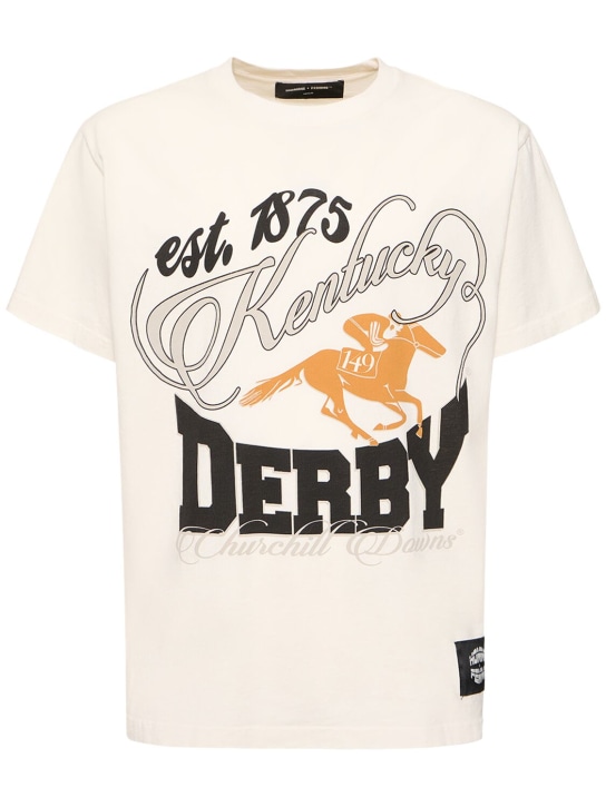 Homme+Femme: T-Shirt mit Druck „K. Derby 1875“ - Weiß - men_0 | Luisa Via Roma