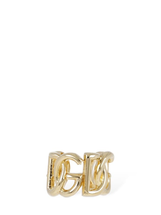 Dolce&Gabbana: DG logo ear cuff - Altın Rengi - women_0 | Luisa Via Roma