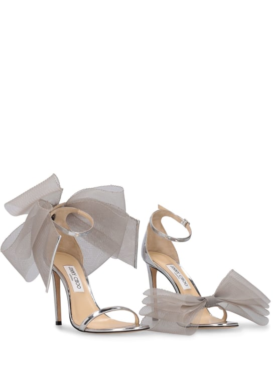 Jimmy Choo: Sandalias metálicas con lazo 100mm - women_2 | Luisa Via Roma