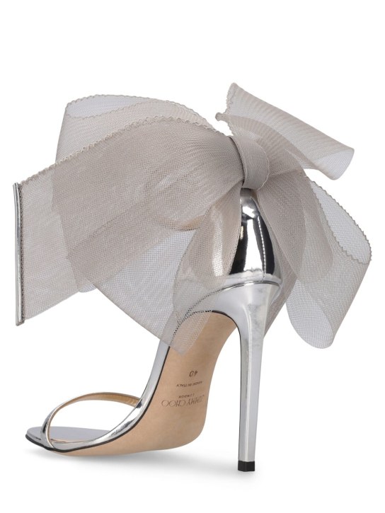 Jimmy Choo: Sandalias metálicas con lazo 100mm - women_3 | Luisa Via Roma