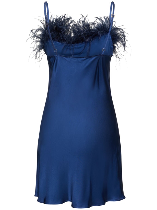 Sleeper: Boheme mini satin slip dress - Blue - women_4 | Luisa Via Roma