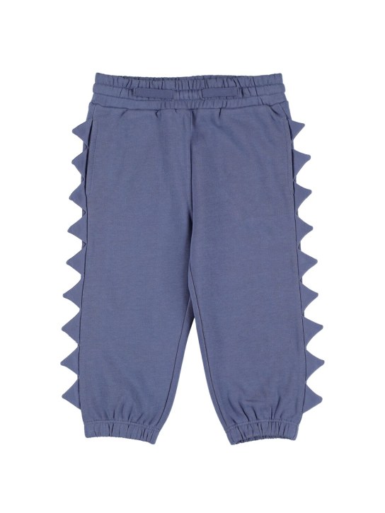 Stella Mccartney Kids: Organic cotton sweatpants w/ appliqués - Blue - kids-boys_0 | Luisa Via Roma