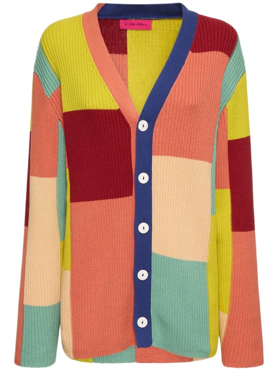 The Elder Statesman: Cárdigan de algodón color block - Multicolor - women_0 | Luisa Via Roma