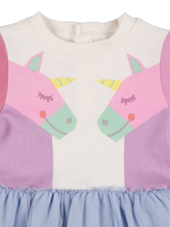 Stella Mccartney Kids: Unicorn print organic cotton dress - Pink/Hellblau - kids-girls_1 | Luisa Via Roma