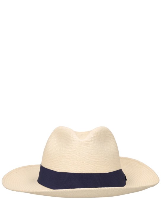 FRESCOBOL CARIOCA: Ecuadorian Panama straw hat - White/Navy - men_0 | Luisa Via Roma