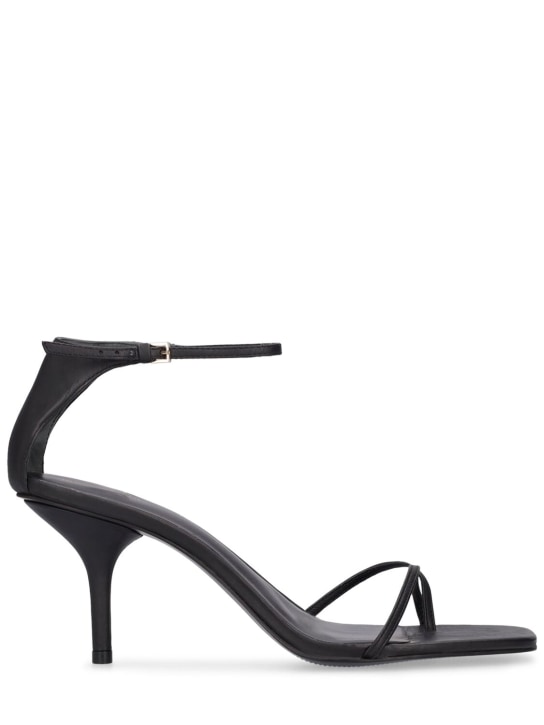 Reformation: 75mm Gigi metallic leather sandals - Siyah - women_0 | Luisa Via Roma
