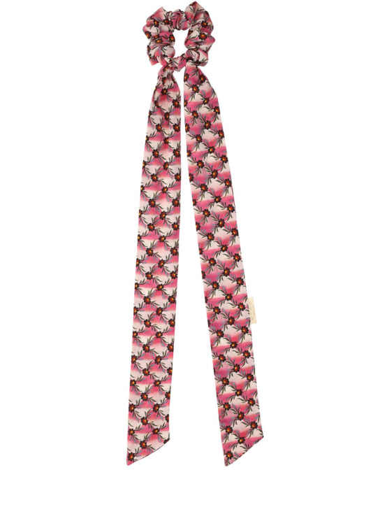 Etro: Printed silk scrunchie w/ long bow - women_0 | Luisa Via Roma