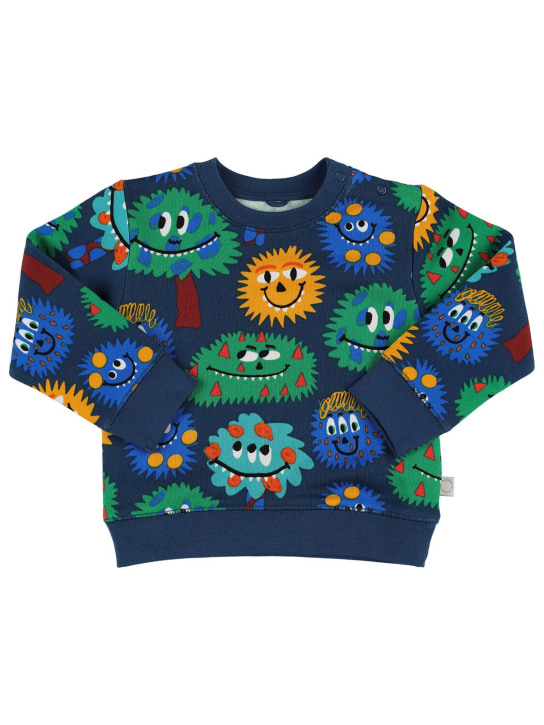 Stella Mccartney Kids: Monster print cotton sweatshirt - Multicolor - kids-boys_0 | Luisa Via Roma