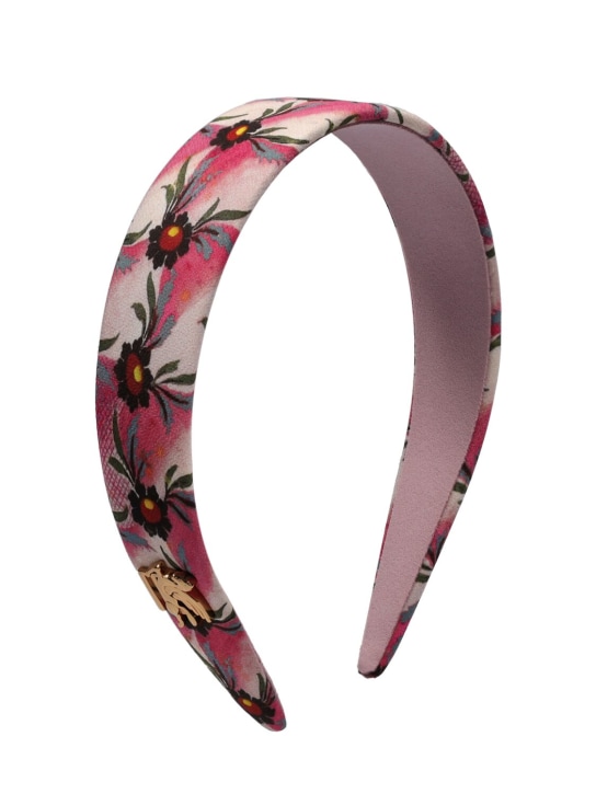 Etro: Large floral printed silk headband - women_0 | Luisa Via Roma