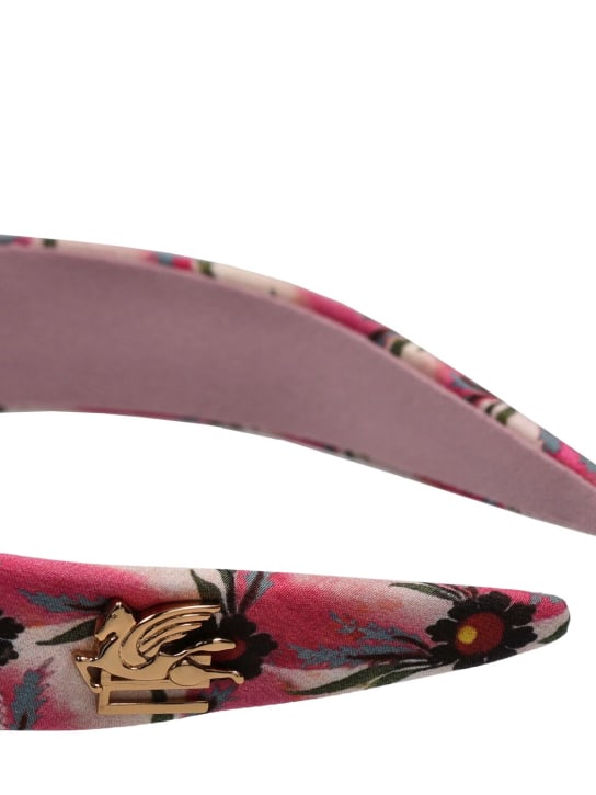 Etro: Large floral printed silk headband - women_1 | Luisa Via Roma