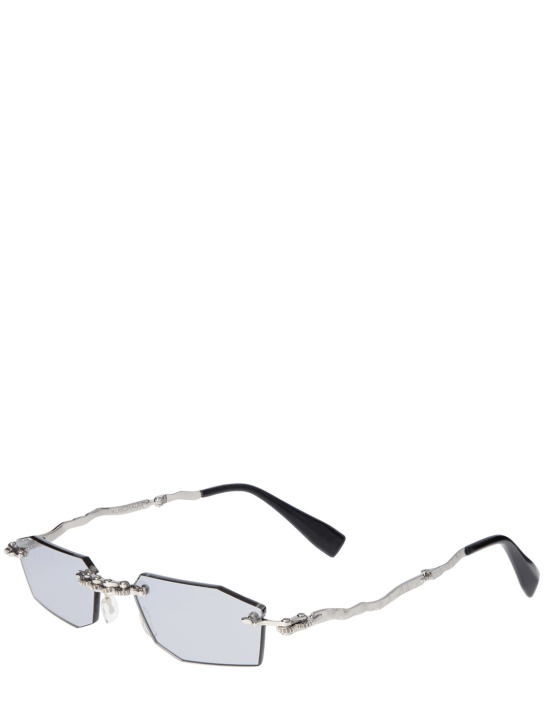 Kuboraum Berlin: H40 foldable acetate & metal sunglasses - Silver/Grey - men_1 | Luisa Via Roma