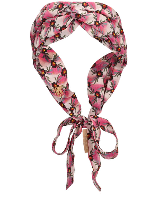 Etro: Printed silk bandana - Multi/Pink - women_0 | Luisa Via Roma