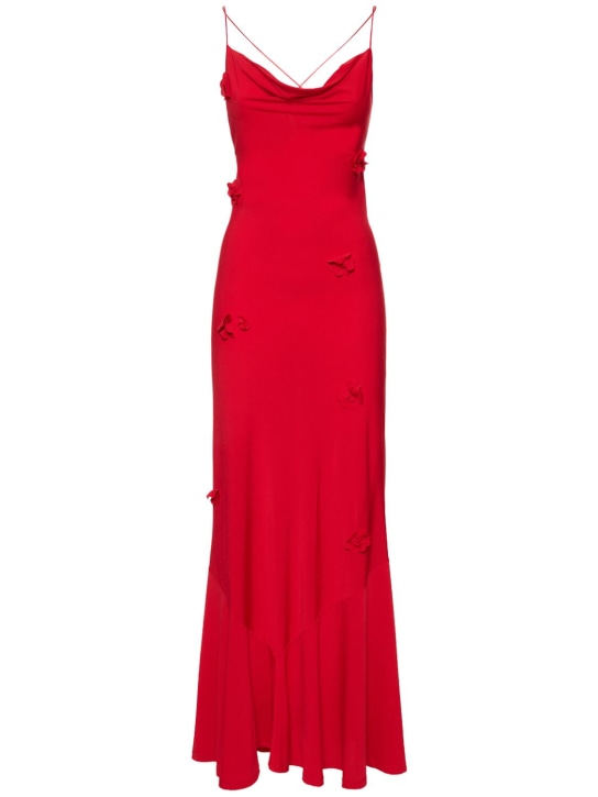 Musier Paris: Langes Kleid aus Jersey mit Blumenmotiv „Ithaque“ - Rot - women_0 | Luisa Via Roma