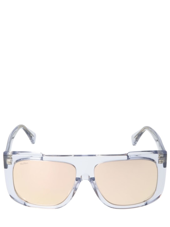 Max Mara: Eileen squared acetate sunglasses - Clear/Roviex - women_0 | Luisa Via Roma
