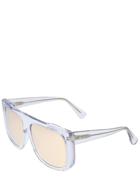 Max Mara: Eileen squared acetate sunglasses - Clear/Roviex - women_1 | Luisa Via Roma