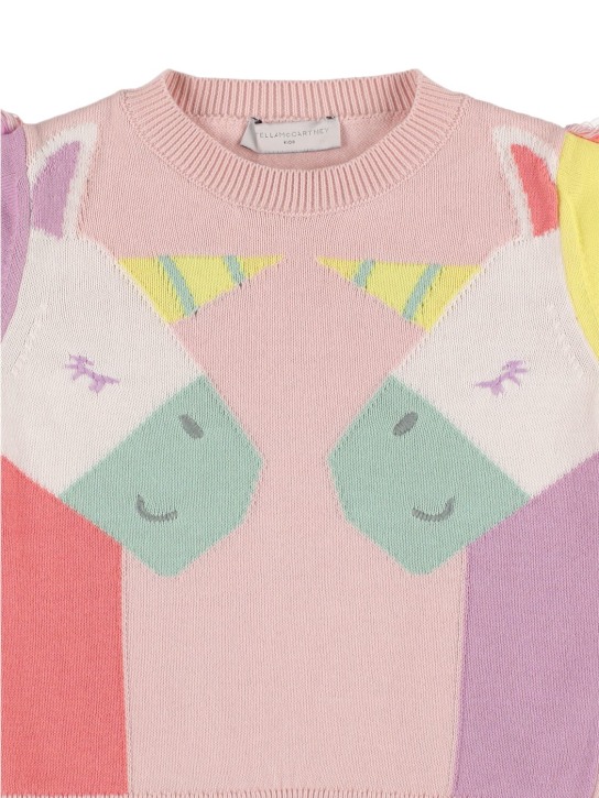 Stella Mccartney Kids: Horses organic cotton knit sweater - Bunt - kids-girls_1 | Luisa Via Roma