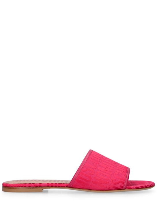 Moschino: 10mm flache Schuhe asu Jacquard mit Logo - Fuchsie - women_0 | Luisa Via Roma