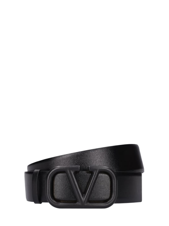 Valentino Garavani: 4厘米V Logo Signature皮带 - 黑色 - women_0 | Luisa Via Roma