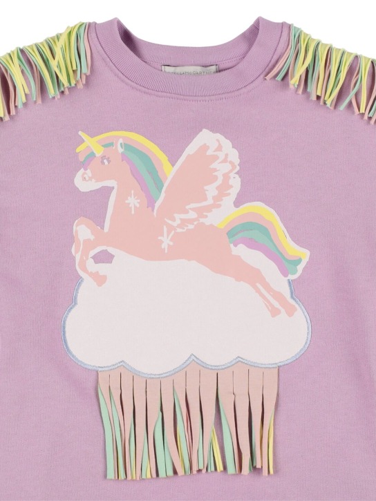 Stella Mccartney Kids: Unicorn print organic cotton dress - Açık Mor - kids-girls_1 | Luisa Via Roma