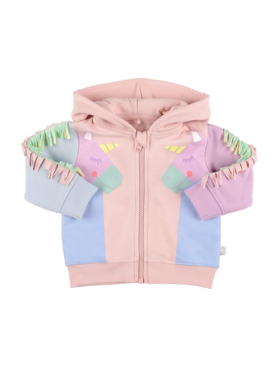 Stella Mccartney Kids: Printed organic cotton zip-up hoodie - kids-girls_0 | Luisa Via Roma
