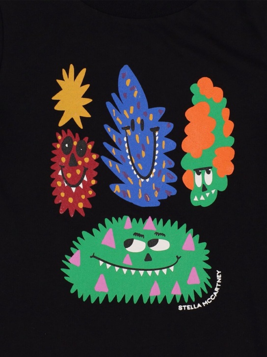 Stella Mccartney Kids: T-shirt en jersey de coton biologique imprimé - Noir - kids-boys_1 | Luisa Via Roma