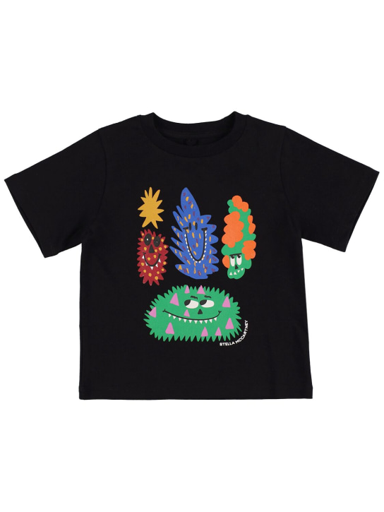 Stella Mccartney Kids: T-shirt en jersey de coton biologique imprimé - Noir - kids-boys_0 | Luisa Via Roma