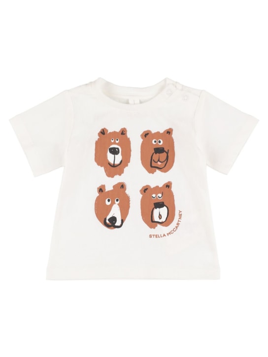 Stella Mccartney Kids: Bear オーガニックコットンTシャツ - kids-girls_0 | Luisa Via Roma
