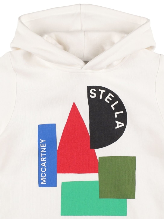 Stella Mccartney Kids: Printed organic cotton hoodie sweatshirt - White - kids-boys_1 | Luisa Via Roma