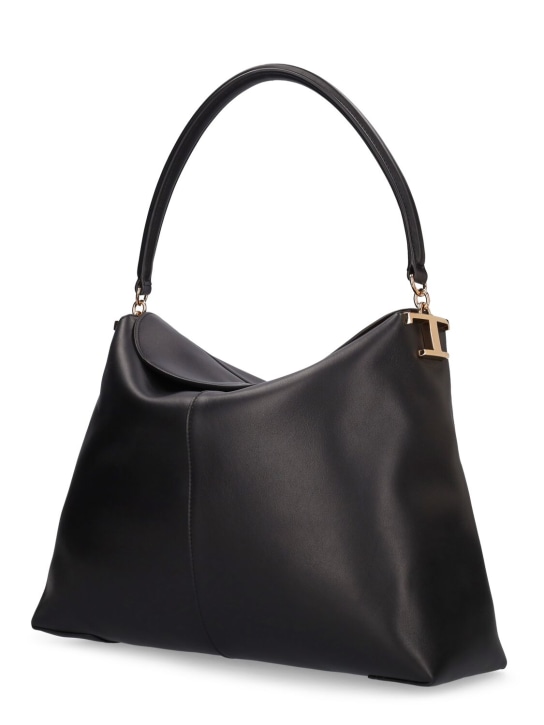 Tod's: Small Messenger T Case leather bag - Black - women_1 | Luisa Via Roma