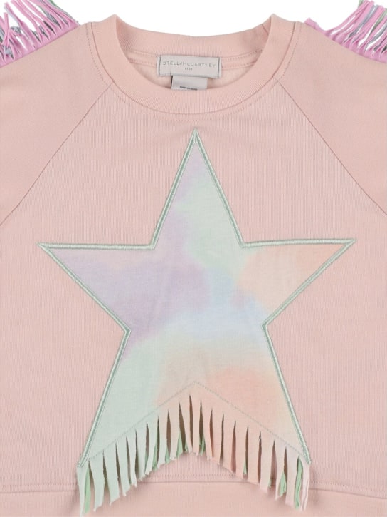 Stella Mccartney Kids: Organic cotton sweatshirt w/ star patch - Pink - kids-girls_1 | Luisa Via Roma