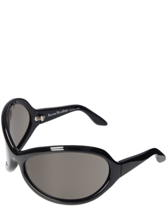 Acne Studios: Arcturus New oval acetate sunglasses - Black - men_1 | Luisa Via Roma