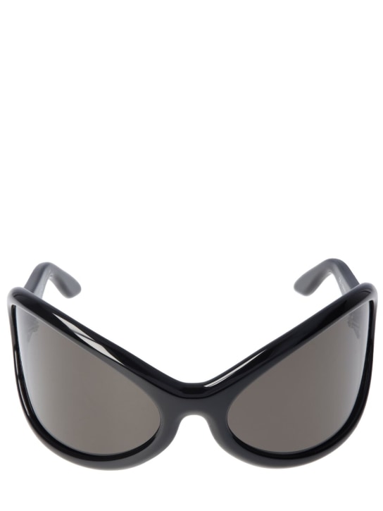 Acne Studios: Arcturus New oval acetate sunglasses - Black - men_0 | Luisa Via Roma