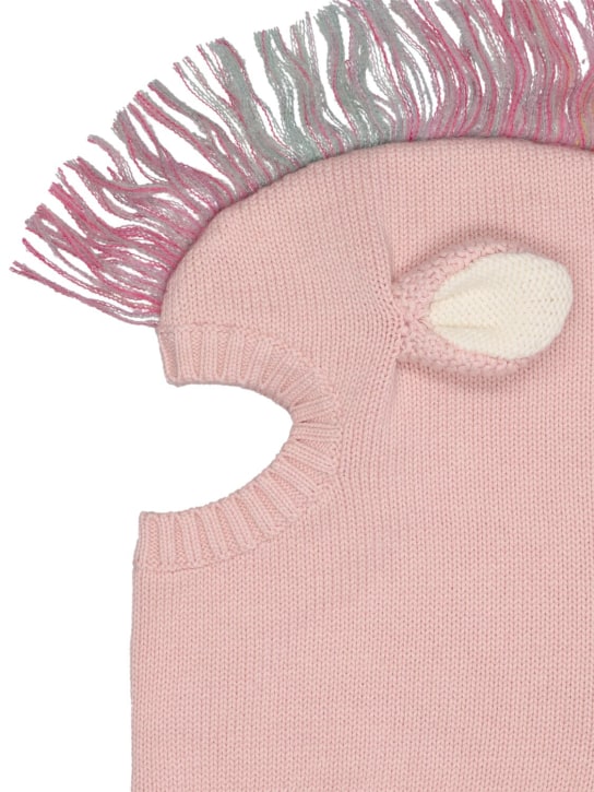 Stella Mccartney Kids: Cagoule en maille de laine et coton - Rose - kids-girls_1 | Luisa Via Roma