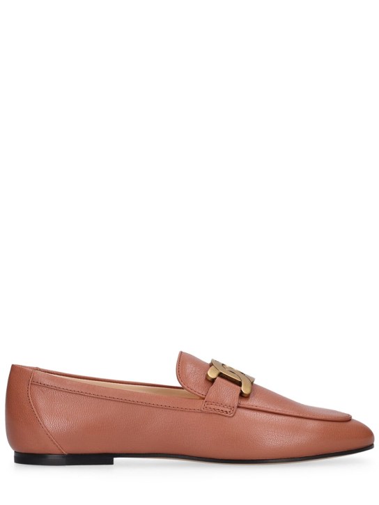 Tod's: 10mm Leather chain loafers - Tan - women_0 | Luisa Via Roma