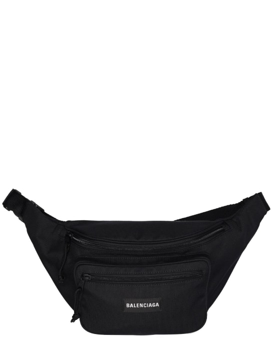 Balenciaga: Explorer casual nylon belt bag - Siyah - men_0 | Luisa Via Roma