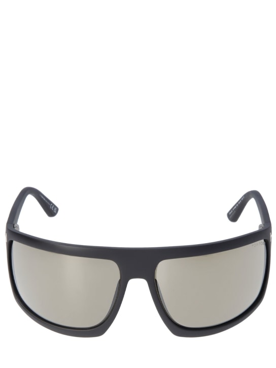 Tom Ford: Clint-02 mask sunglasses - Black/Roviex - men_0 | Luisa Via Roma