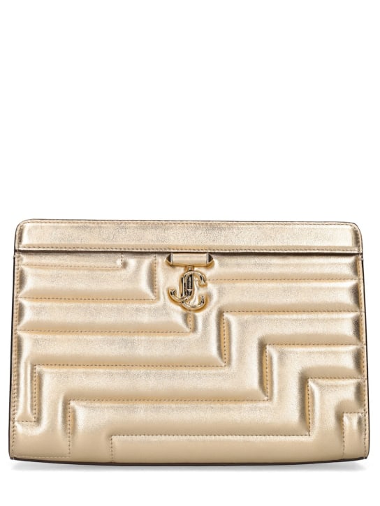 Jimmy Choo: Avenue quilted metallic pouch - Gold/Light Gold - women_0 | Luisa Via Roma