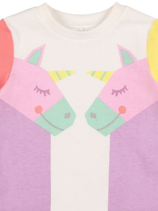 Stella Mccartney Kids: T-shirt en coton biologique imprimé licornes - Multicolore - kids-girls_1 | Luisa Via Roma