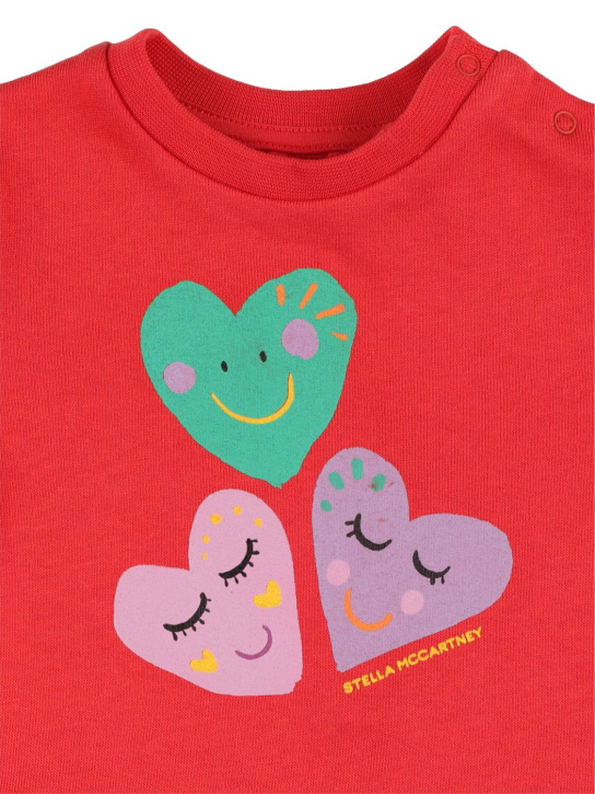 Stella Mccartney Kids: Sweat-shirt & pantalon en coton biologique - Rouge - kids-girls_1 | Luisa Via Roma