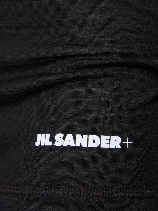 Jil Sander: Langärmeliges, leichtgewichtiges T-Shirt - Schwarz - men_1 | Luisa Via Roma